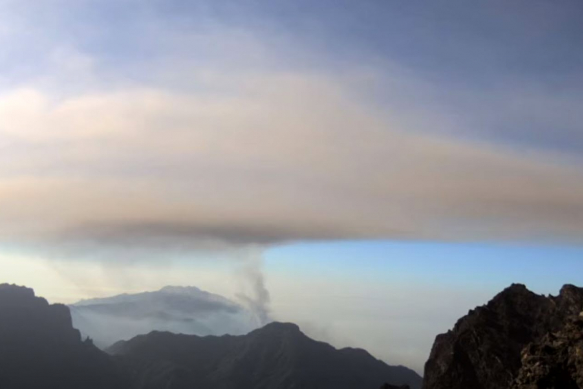 LaPalma Volcano; Big "Puff" Now Much Quieter.  People Wondering if "Clogged"